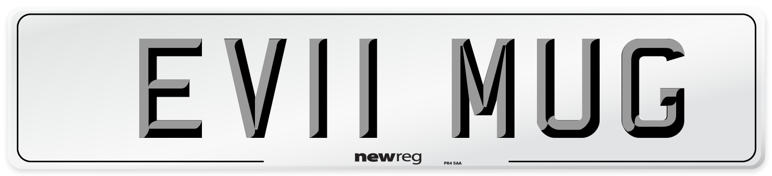 EV11 MUG Number Plate from New Reg